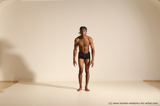 Underwear Man Black Dynamic poses Academic