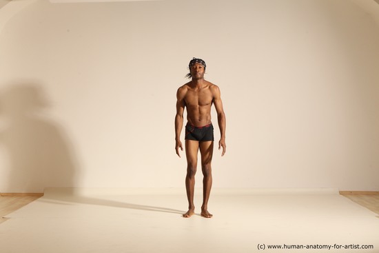 Underwear Man Black Dynamic poses Academic