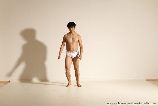 Underwear Man Asian Dynamic poses Academic