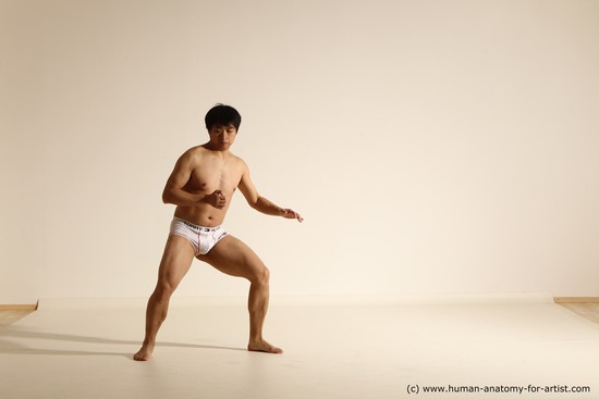 Underwear Man Asian Dynamic poses Academic