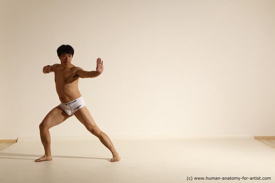 Underwear Man Asian Dynamic poses Academic