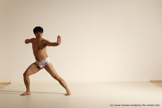 Underwear Man Asian Dynamic poses Academic