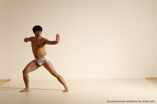 Underwear Man Asian Dynamic poses Academic