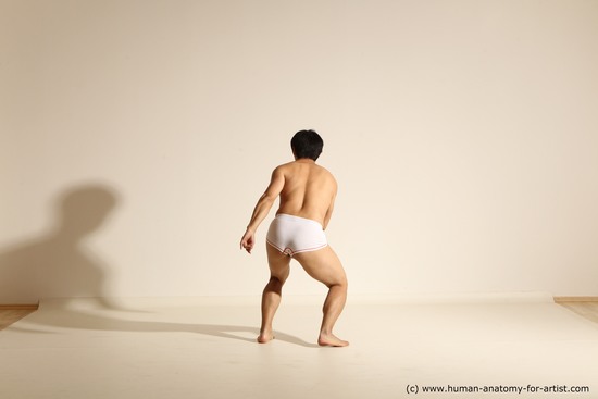 Underwear Man Asian Dynamic poses Academic