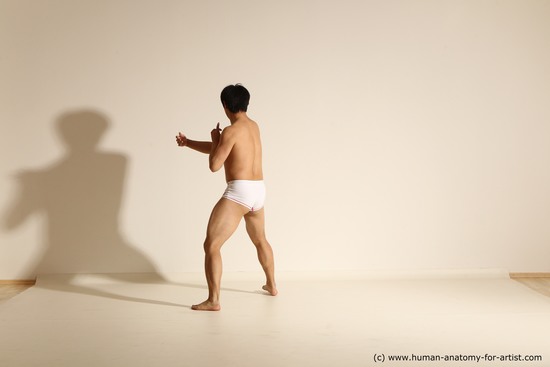 Underwear Man Asian Dynamic poses Academic