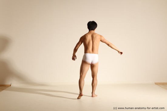 Underwear Man Asian Dynamic poses Academic