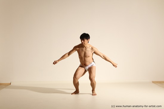 Underwear Man Asian Dynamic poses Academic