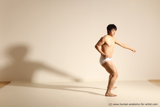 Underwear Man Asian Dynamic poses Academic