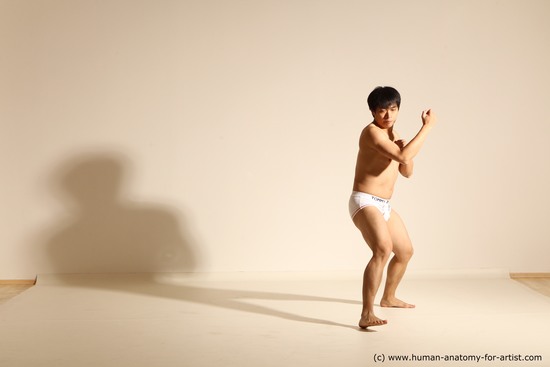 Underwear Man Asian Dynamic poses Academic