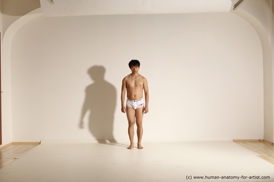 Underwear Man Asian Dynamic poses Academic