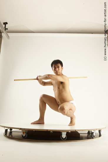 Underwear Man Asian Multi angles poses Academic