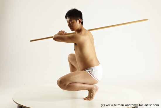 Underwear Man Asian Multi angles poses Academic