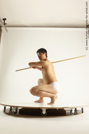Underwear Man Asian Multi angles poses Academic
