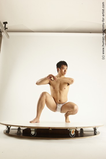 Underwear Man Asian Multi angles poses Academic