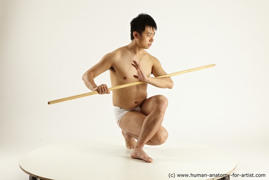 Underwear Man Asian Multi angles poses Academic