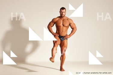 Underwear Gymnastic poses Man White Standing poses - ALL Muscular Short Brown Standing poses - simple Dynamic poses Academic