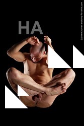 Nude Man Muscular Bald Hyper angle poses Realistic