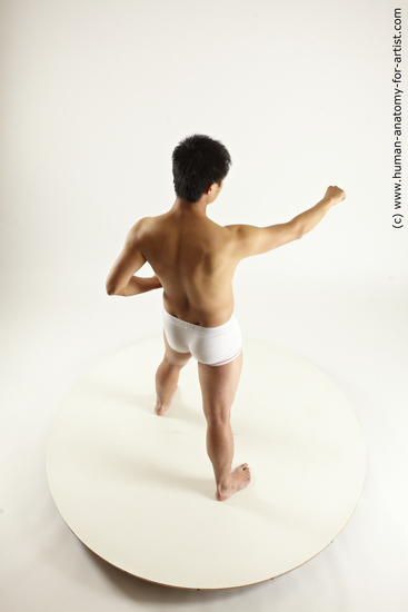 Underwear Fighting Man Asian Athletic Medium Black Multi angles poses Academic