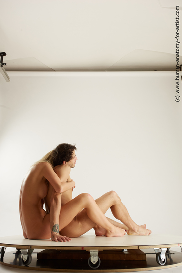 Nude Woman - Man White Sitting poses - simple Slim Sitting poses - ALL Multi angles poses Realistic