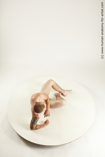 Nude Man White Laying poses - ALL Slim Short Brown Laying poses - on back Multi angles poses Realistic