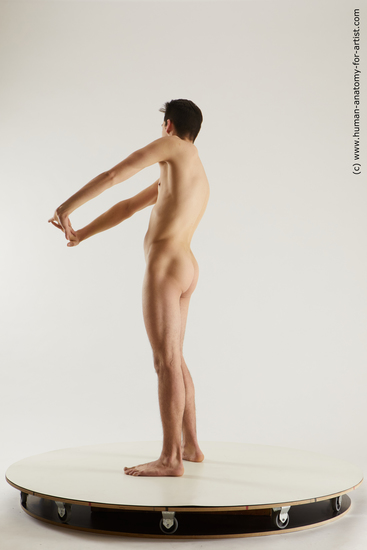 Nude Man White Standing poses - ALL Slim Short Brown Standing poses - simple Multi angles poses Realistic