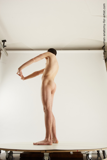 Nude Man White Standing poses - ALL Slim Short Brown Standing poses - simple Multi angles poses Realistic