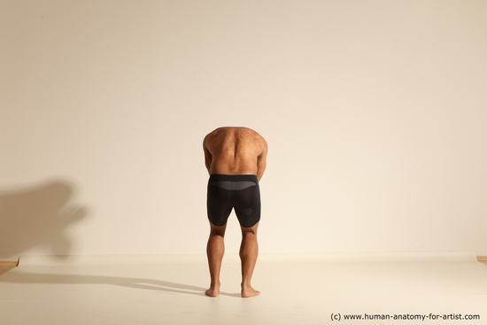 Underwear Man Black Muscular Bald Dancing Dynamic poses Academic