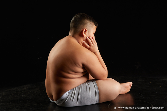 Underwear Man White Sitting poses - simple Overweight Short Black Sitting poses - ALL Standard Photoshoot  Academic