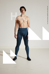 Sportswear Gymnastic poses Man White Athletic Short Brown Dancing Dynamic poses Academic