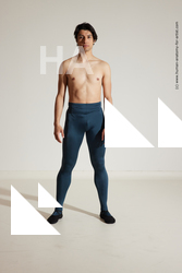 Sportswear Gymnastic poses Man White Athletic Short Brown Dancing Dynamic poses Academic