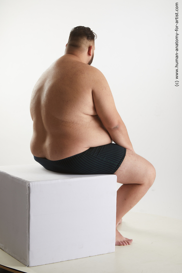 Underwear Man White Sitting poses - simple Overweight Short Black Sitting poses - ALL Standard Photoshoot Academic