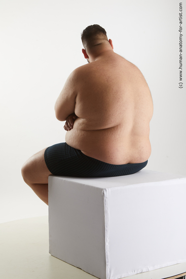 Underwear Man White Sitting poses - simple Overweight Short Black Sitting poses - ALL Standard Photoshoot Academic