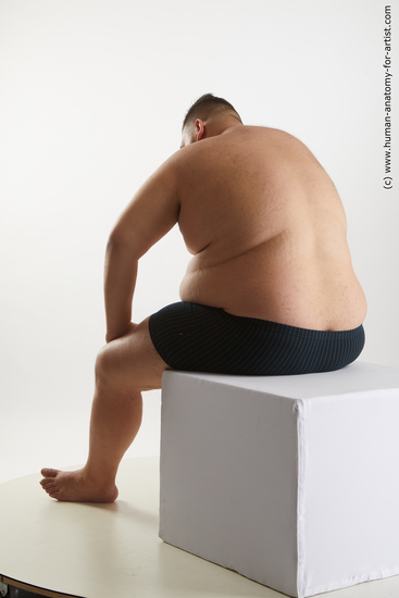 Underwear Man White Sitting poses - simple Overweight Short Black Sitting poses - ALL Standard Photoshoot Academic