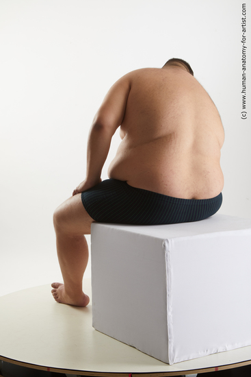 Underwear Man White Sitting poses - simple Overweight Short Black Sitting poses - ALL Standard Photoshoot Academic