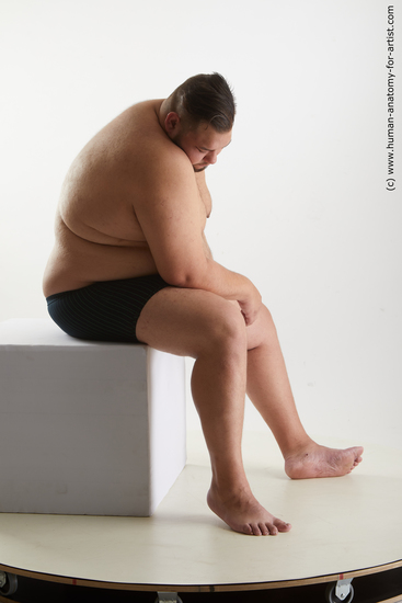 Underwear Man White Sitting poses - simple Overweight Short Black Sitting poses - ALL Standard Photoshoot Academic