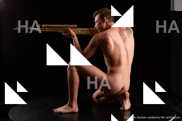 Nude Man White Athletic Short Brown Standard Photoshoot Realistic