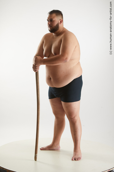 Underwear Man White Sitting poses - simple Overweight Short Black Sitting poses - ALL Standard Photoshoot Academic