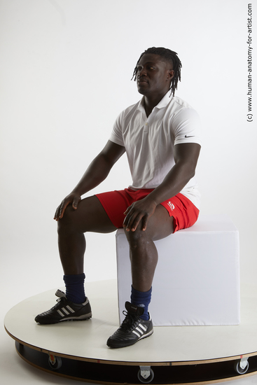 Sportswear Man Black Sitting poses - simple Muscular Medium Black Sitting poses - ALL Standard Photoshoot Academic