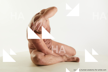 Nude Man White Chubby Bald Standard Photoshoot Realistic