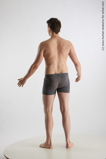 Underwear Man White Standing poses - ALL Slim Short Brown Standing poses - simple Standard Photoshoot Academic