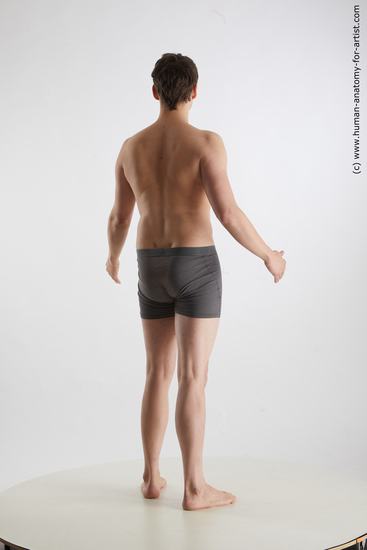 Underwear Man White Standing poses - ALL Slim Short Brown Standing poses - simple Standard Photoshoot Academic