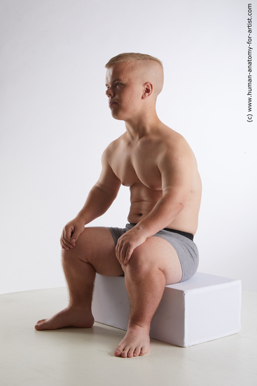 Underwear Man White Sitting poses - simple Average Short Brown Sitting poses - ALL Standard Photoshoot Academic