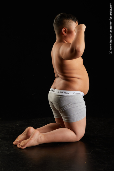 Underwear Man White Kneeling poses - ALL Overweight Short Kneeling poses - on both knees Black Standard Photoshoot  Academic