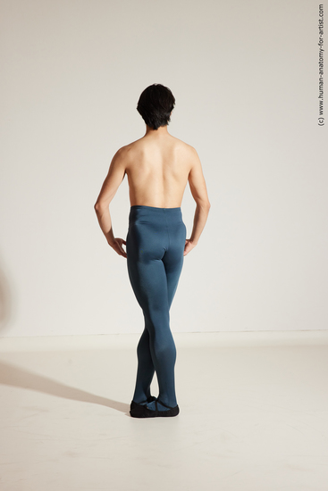 Sportswear Man White Slim Short Brown Dancing Dynamic poses Academic