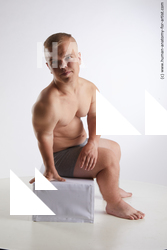 Underwear Man White Sitting poses - simple Average Short Brown Sitting poses - ALL Standard Photoshoot Academic