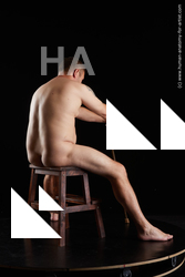 Nude Man White Sitting poses - simple Short Brown Sitting poses - ALL Standard Photoshoot Chubby Realistic