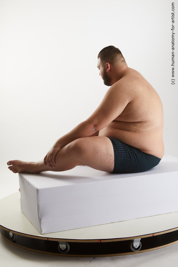 Underwear Man White Sitting poses - simple Overweight Short Black Sitting poses - ALL Standard Photoshoot Academic