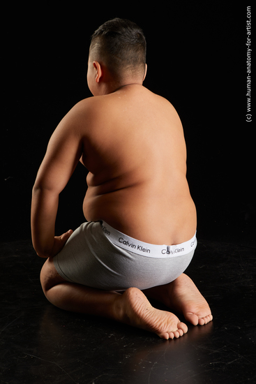 Underwear Man White Kneeling poses - ALL Overweight Short Kneeling poses - on both knees Black Standard Photoshoot  Academic