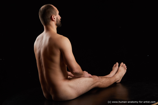 Nude Man White Sitting poses - simple Slim Short Brown Sitting poses - ALL Standard Photoshoot Realistic