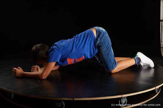 Casual Man - Man White Laying poses - ALL Slim Short Laying poses - on stomach Black Standard Photoshoot  Academic